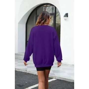 FASHGL Mardi Gras Sweatshirt Women Carnival Glitter Patch Shirt Saints New Orleans Pullover Mardi Gras Day Tee Tops Purple