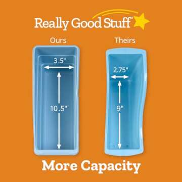 Really Good Stuff Non-Tip Book and Binder Holders with Stabilizer Wings, 5?? by 13?? by 7?? - Set of...