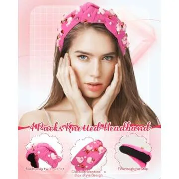 Yuxung Valentines Day Headbands Set of 4 for Women