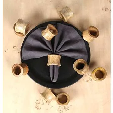 Rustic Napkin Rings Set of 12, Wooden Napkin Holders, Napkin Rings Bulk for Party Decoration, Dinning Table, Everyday, Family Gatherings - A Great Tabletop Décor