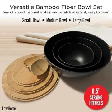Stylish Bamboo Bowl Set With Cutting Board Lids