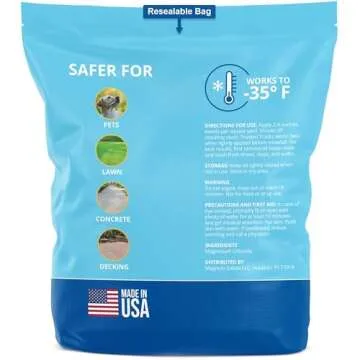 Ice Melt, Pet Safe Ice Melt, 10 LBS Premium Snow Melter with Scoop, Pure Magnesium Chloride, Safer for Pets, Concrete, Effective to -35 F, 10 lb