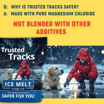 Ice Melt, Pet Safe Ice Melt, 10 LBS Premium Snow Melter with Scoop, Pure Magnesium Chloride, Safer for Pets, Concrete, Effective to -35 F, 10 lb