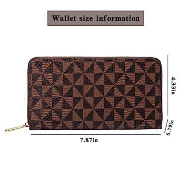 Women's wallet Wristlet Wallets for Women Large capacity travel zipper wallet multi card men's mobil...