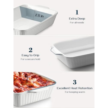 DOWAN Ceramic Baking Dish Oven Safe Elegant Bakeware