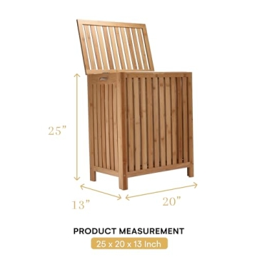 Stylish 2LB Depot Bamboo Laundry Hamper with Lid