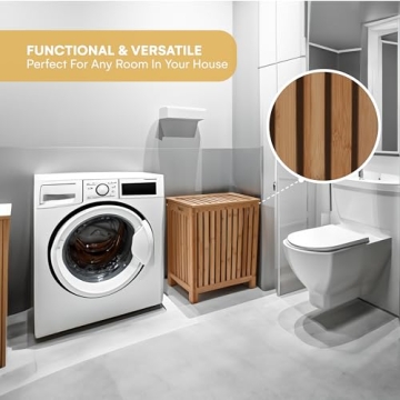 Stylish 2LB Depot Bamboo Laundry Hamper with Lid