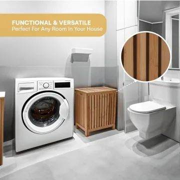 Stylish 2LB Depot Bamboo Laundry Hamper with Lid