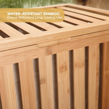 Stylish 2LB Depot Bamboo Laundry Hamper with Lid