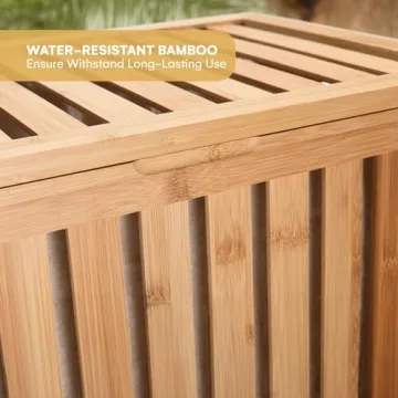 Stylish 2LB Depot Bamboo Laundry Hamper with Lid