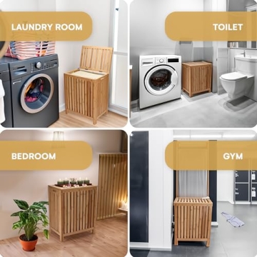 Stylish 2LB Depot Bamboo Laundry Hamper with Lid