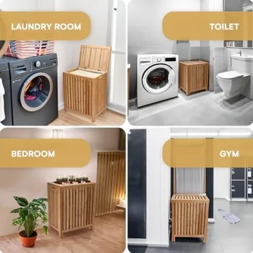 Stylish 2LB Depot Bamboo Laundry Hamper with Lid