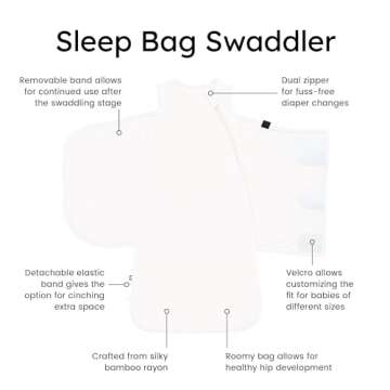 KYTE BABY Bamboo Sleep Bag Swaddler for Babies 1.0 Tog