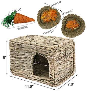 Kathson Natural Foldable Rabbit Grass House and Toys