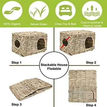 Kathson Natural Foldable Rabbit Grass House and Toys