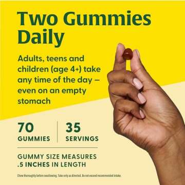 ​MegaFood Vitamin B12 Energy Gummies - Vegan - With Methyl B12 Vitamins to Support Cellular Energy Production - Ginger - Daily Vitamin B12 Supplement - USDA Organic - 70 Gummies, 35 Servings