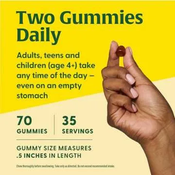 ​MegaFood Vitamin B12 Energy Gummies - Vegan - With Methyl B12 Vitamins to Support Cellular Energy Production - Ginger - Daily Vitamin B12 Supplement - USDA Organic - 70 Gummies, 35 Servings