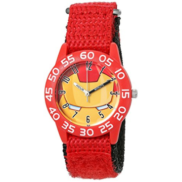Marvel Kids' Plastic Time Teacher Analog Quartz Watch with Adjustable Nylon Strap