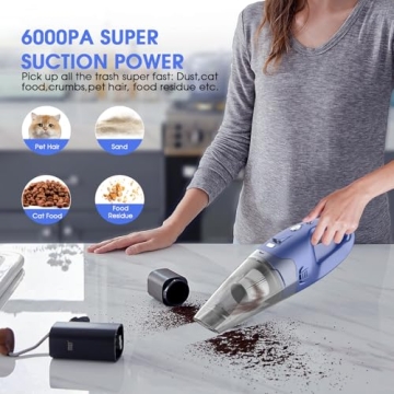 Lightweight Cordless Handheld Vacuum with LED Light