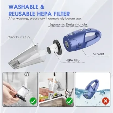 Lightweight Cordless Handheld Vacuum with LED Light