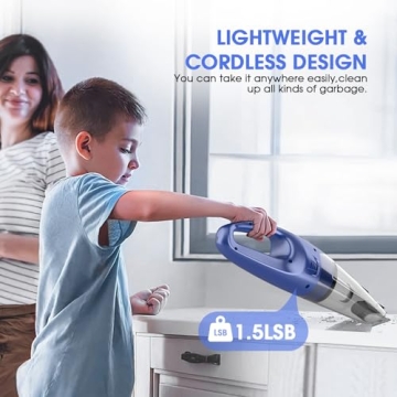 Lightweight Cordless Handheld Vacuum with LED Light