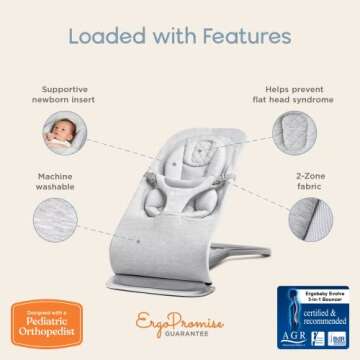 Versatile Ergobaby Evolve Bouncer for Newborns to Toddlers