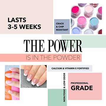 Revel Nail Starter Dip Powder Kit - 4 Color Dip Powder Nail Kit, Manicure Set with Dip Nail Powder and Dip Powder Liquid Set