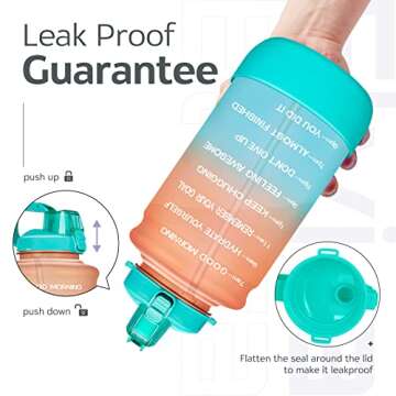 Elvira 64oz Motivational Water Bottle - BPA Free & Leakproof