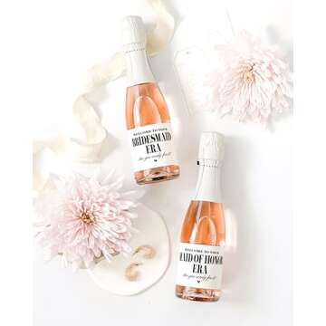 Bridesmaid Era Mini Champagne Labels, Set of 10, Bridesmaid Proposal Labels, Will you be my Maid of Honor or Bridesmaid Gift, Bridesmaid Box Idea