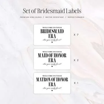 Bridesmaid Era Mini Champagne Labels, Set of 10, Bridesmaid Proposal Labels, Will you be my Maid of Honor or Bridesmaid Gift, Bridesmaid Box Idea
