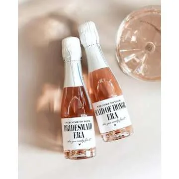 Bridesmaid Era Mini Champagne Labels, Set of 10, Bridesmaid Proposal Labels, Will you be my Maid of Honor or Bridesmaid Gift, Bridesmaid Box Idea