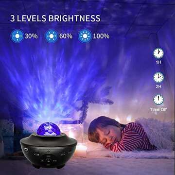 Starry Night Light Projector for Bedroom，Sky Galaxy Projector Ocean Wave Projector Light with Remote Control & Bluetooth Music Speaker, As Gifts for Birthday Party Bedroom