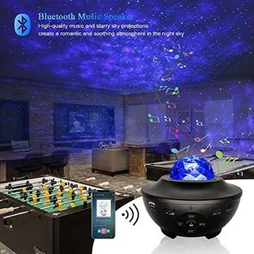 Starry Night Light Projector for Bedroom，Sky Galaxy Projector Ocean Wave Projector Light with Remote Control & Bluetooth Music Speaker, As Gifts for Birthday Party Bedroom