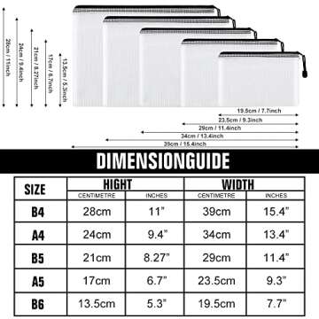 YGEOMER 10 Pack Mesh Zipper Pouch Bags, Clear Board Game Storage Waterproof Document Pouch, Multipur...