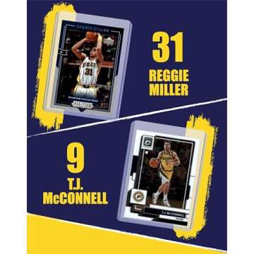 Indiana Pacers Cards: Tyrese Haliburton, Myles Turner, Pascal Siakam, Obi Toppin, Reggie Miller, T. J. McConnell ASSORTED Basketball Stars & GOATs Trading Cards and Wristbands Gift Pack