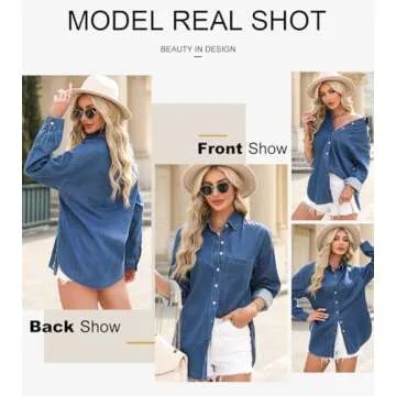 Astylish Women Chambray Denim Blouse for All Occasions
