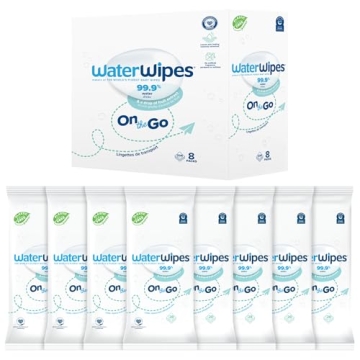WaterWipes On The Go Wipes, 99.9% Water-Based Wipes for Travel, Sports, and to Refresh Skin, Unscent...