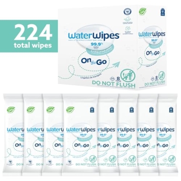 WaterWipes On the Go Wipes for Travel and Sports