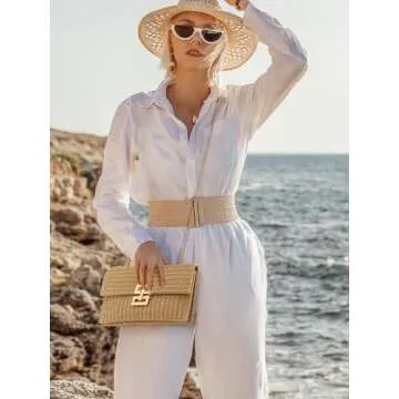 SWEETV Straw Purse Boho Crossbody Bag for Women