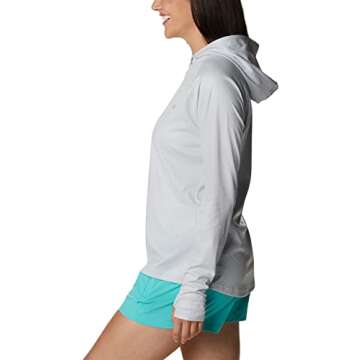 Columbia Women's Tidal Deflector Ice Long Sleeve Hoodie, Cirrus Grey, X-Large