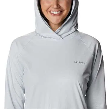 Columbia Women's Tidal Deflector Ice Long Sleeve Hoodie, Cirrus Grey, X-Large