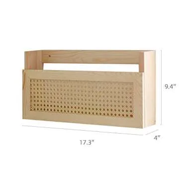 FIRADE Stylish Wood Magazine Wall Rack for Home Office