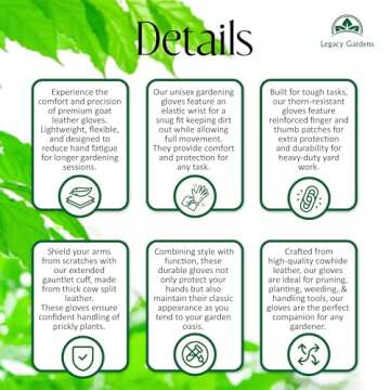 Legacy Gardens Medium Brown Thorn Proof Garden Gloves