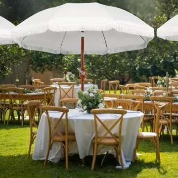 Yaheetech 9ft Outdoor Umbrella with Crank & Tassels