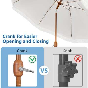 Yaheetech 9ft Outdoor Umbrella with Crank & Tassels