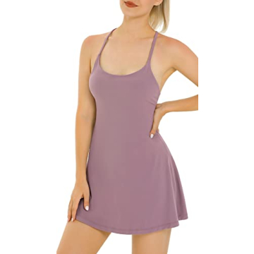 Heathyoga Women's Tennis Dress Built-in Shorts Stylish Athletic Dress