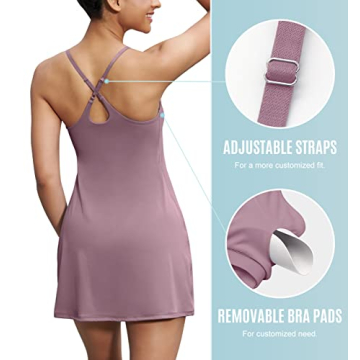 Heathyoga Women's Tennis Dress Built-in Shorts Stylish Athletic Dress