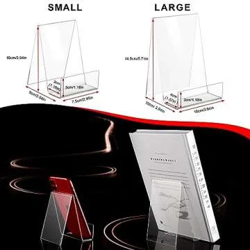 12 Pack Display Stand with Ledge, Acrylic Book Display Stand Tablet Holder Easel Holder for Displaying Pictures, Books, Albums, Music Sheets, Notebooks, Artworks, Cds, Large