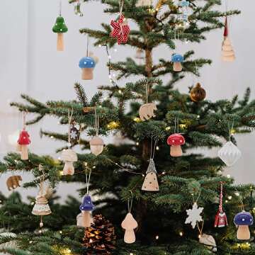 Wooden Mushroom Set - 8 Pack Natural Unfinished Craft Mushrooms