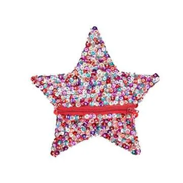 SHU-SHI Girls Toddler Sequin Purse Star Shaped Bag Crossbody Long Strap